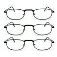 thumbnail image 2 of EYE ZOOM 3 Pack Metal Frame Vintage Style Reading Glasses with Spring Hinge for Men and Women (Black, Strength: +2.50), 2 of 5
