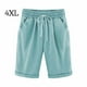thumbnail image 3 of Guardurnaity Mujeres Hombres Unisex Cintura elástica Bolsillos Pantalones de entrenamiento Pantalones cortos Prendas para la parte inferior del cuerpo Verde claro 4XL, 3 of 5