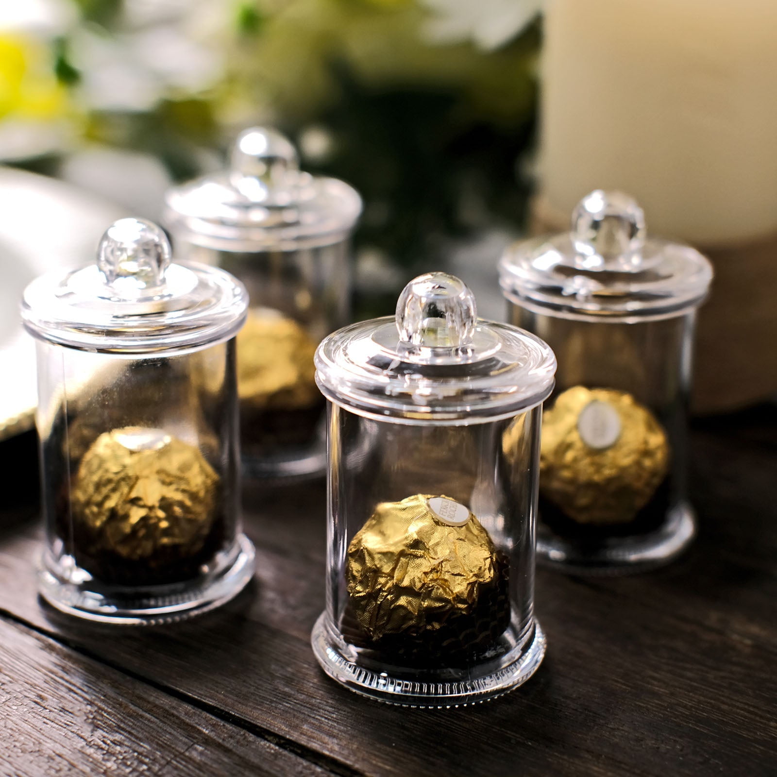 Efavormart 12 Pack 3.5" Plastic Candy Jars, Disposable Favor Goodie