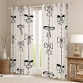 thumbnail image 2 of Feelyou Child Kawaii Bow-tie Black Out Curtains, Bowknot Ribbon Stripes Curtains Pack of 2 (42x63 Each), Cartoon Princess Style Bedroom Curtains, Curtains and Drapes Room Decor, 2 of 6