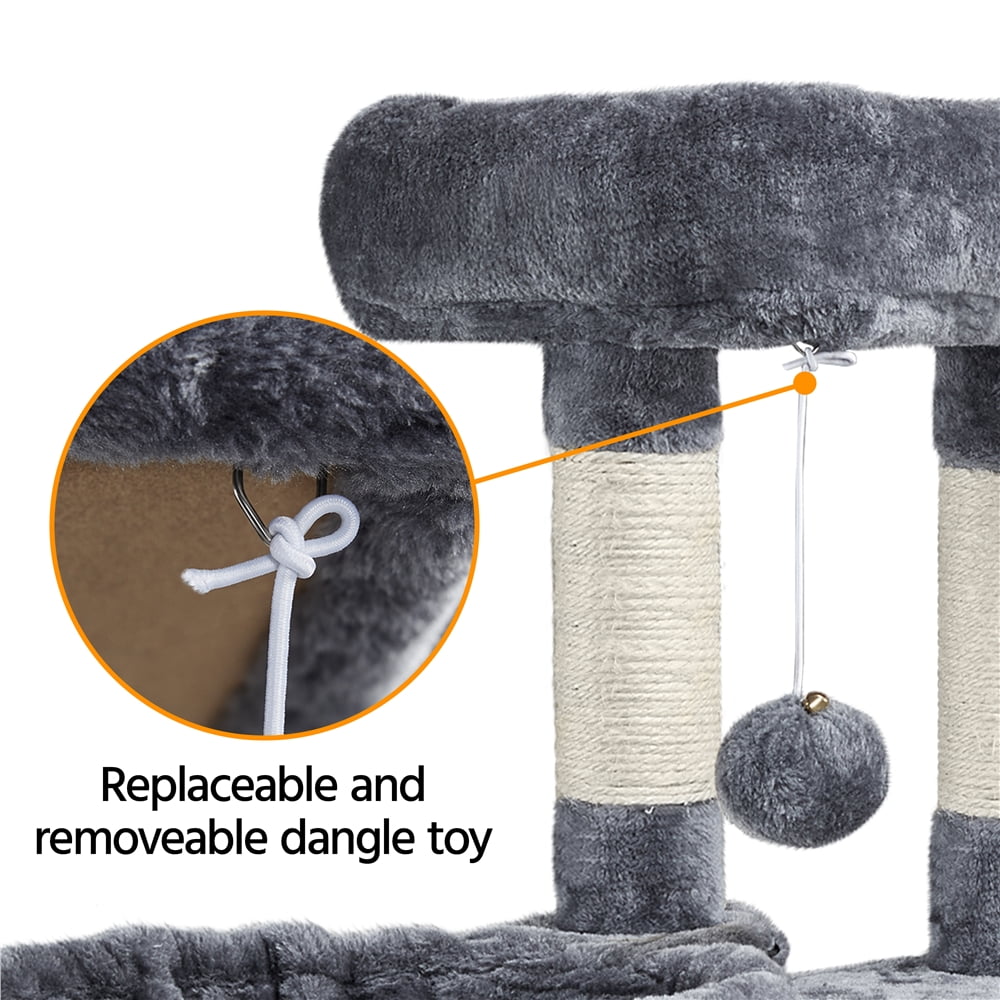 Light Gray Pet Furniture for Kittens 42in Cat Condo w/Scratching Posts Topeakmart Cat Condo House Cat Tower 