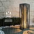 thumbnail image 3 of GRANDPATIO Outdoor Lights Solar Floor Lamp Resin Wicker Weave Waterproof Outside Deck Light for Porch, Yard, Garden, Lawn Decor，Gray, 3 of 8