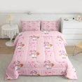 thumbnail image 2 of Homewish Funny Pink Snowman Queen Comforter Set for Girl, Kawaii Princess Bow-tie Bedding Sets, Merry Christmas Reversible Bedding Comforter Set, Ultra Soft Bedroom Decor, 3 Pieces, 2 of 8