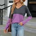 thumbnail image 2 of Womens 3/4 Sleeve T Shirts Cotton Long Sleeve Summer V Neck Casual Tops Regular Blouse Tops, 2 of 6