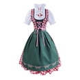 thumbnail image 4 of DuoJiaJ Womens Plus Size Dirndl Dress, Short Sleeve Embroidered Bavarian Oktoberfest Gown Red M, 4 of 6
