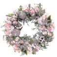 thumbnail image 1 of Realistic Handmade Pink Wreaths For Front Door, , Wedding, Wall Home Decor -17inch Artificial Door, 1 of 5