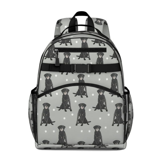 Black Labrador Backpack for School,Cute School Bag,Schoolbag with Adjustable Shoulder Straps & Padded Back,15.25"x11.5"x5.25"