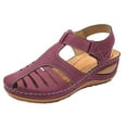 thumbnail image 2 of AZZAKVG Women'S Fashion Comfortable Ankle Hollow Round Toe Sandals Soft Sole Shoes, 2 of 5