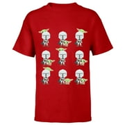 Star Wars The Mandalorian Expressions of the Child - Short Sleeve T-Shirt for Kids - Customized-Red