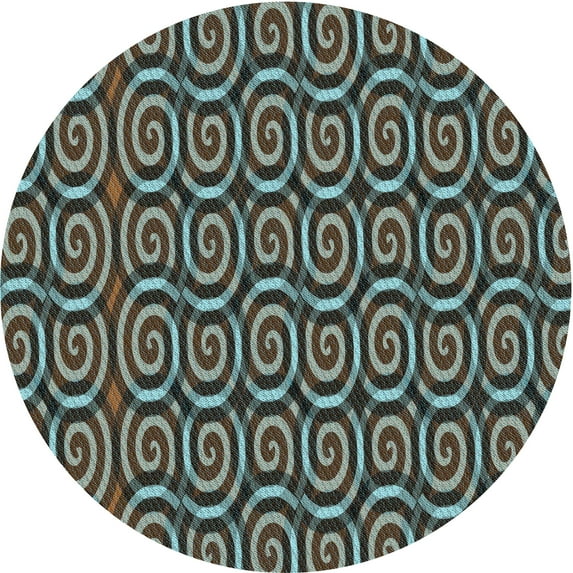 Ahgly Company Indoor Square Patterned Milk Chocolate Brown Area Rugs, 3' Square