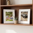 thumbnail image 4 of 8 x 10 Picture Frame with Mat, Resin Photo Frame for Wall Mount or Tabletop Display, Artwork, Prints and Decor, White, 4 of 6