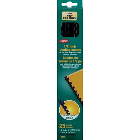 UPC: 0718103129930 | Staples Plastic Binding Spines Navy 1/2 5234202