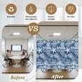 thumbnail image 5 of Navy Blue Coastal Window Privacy Film,Summer Beach Nautical Starfish Coral Vintage Static Cling UV Sun Blocking Heat Control Window Tint Day and Night,Non-Adhesive One Way Privacy Cover 35.4''x78.7'', 5 of 7