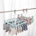 thumbnail image 2 of Percha de secado de ropa gruesa de 32 pinzas, plegable 360°, para adultos y niños, percha para calcetines, ropa interior doméstica, secador multifuncional de plástico, 2 of 5