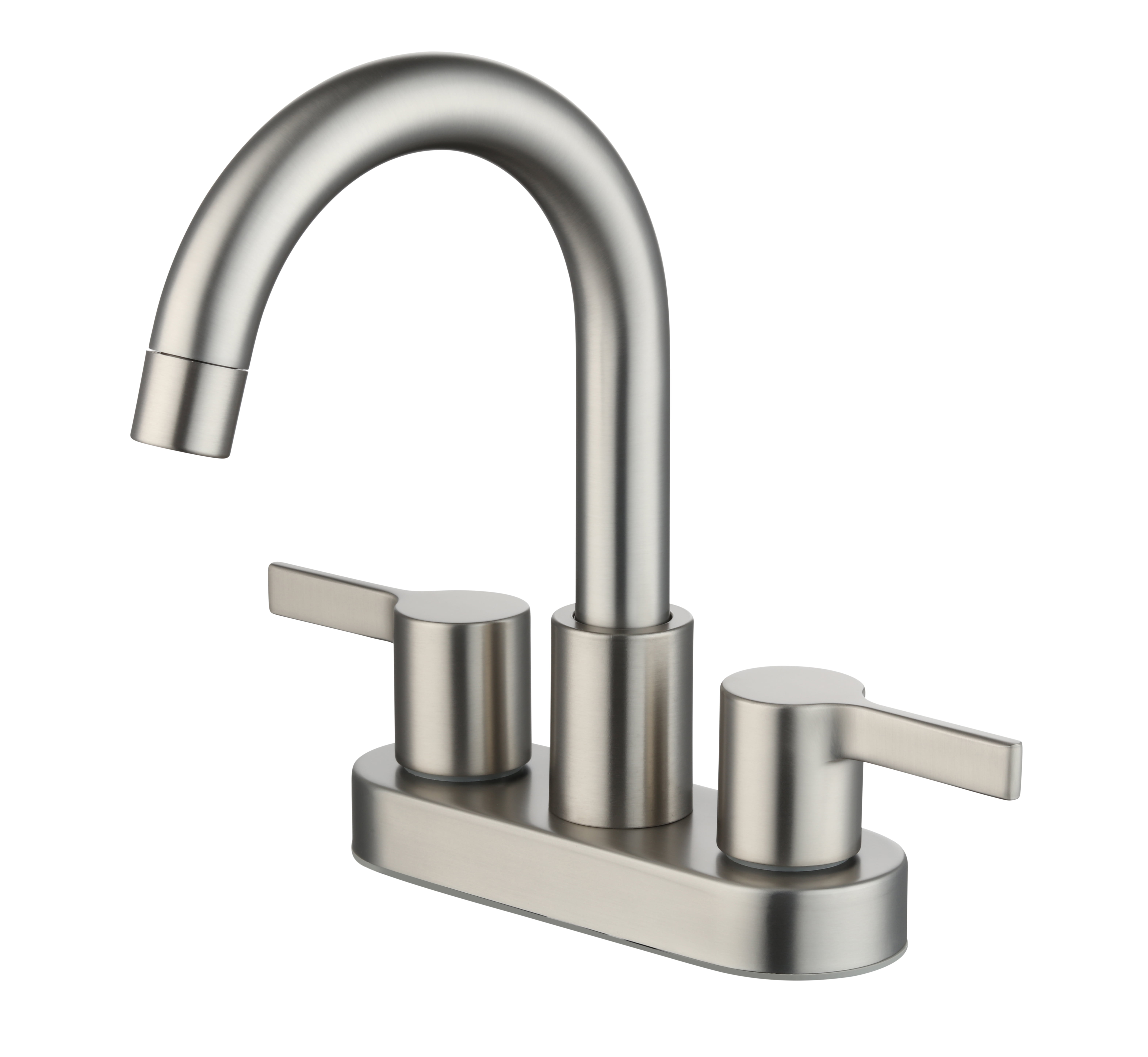 (2 pack) Better Homes & Gardens Clean Modern 4" Centerset Bathroom Faucet in Satin Nickel