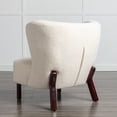 thumbnail image 4 of Llinc Store Accent Chair, Upholstered Armless Chair Lambskin Sherpa Single Sofa Chair with Wooden Legs, Modern Reading Chair for Living Room Bedroom Small Spaces Apartment, Cream, 4 of 9