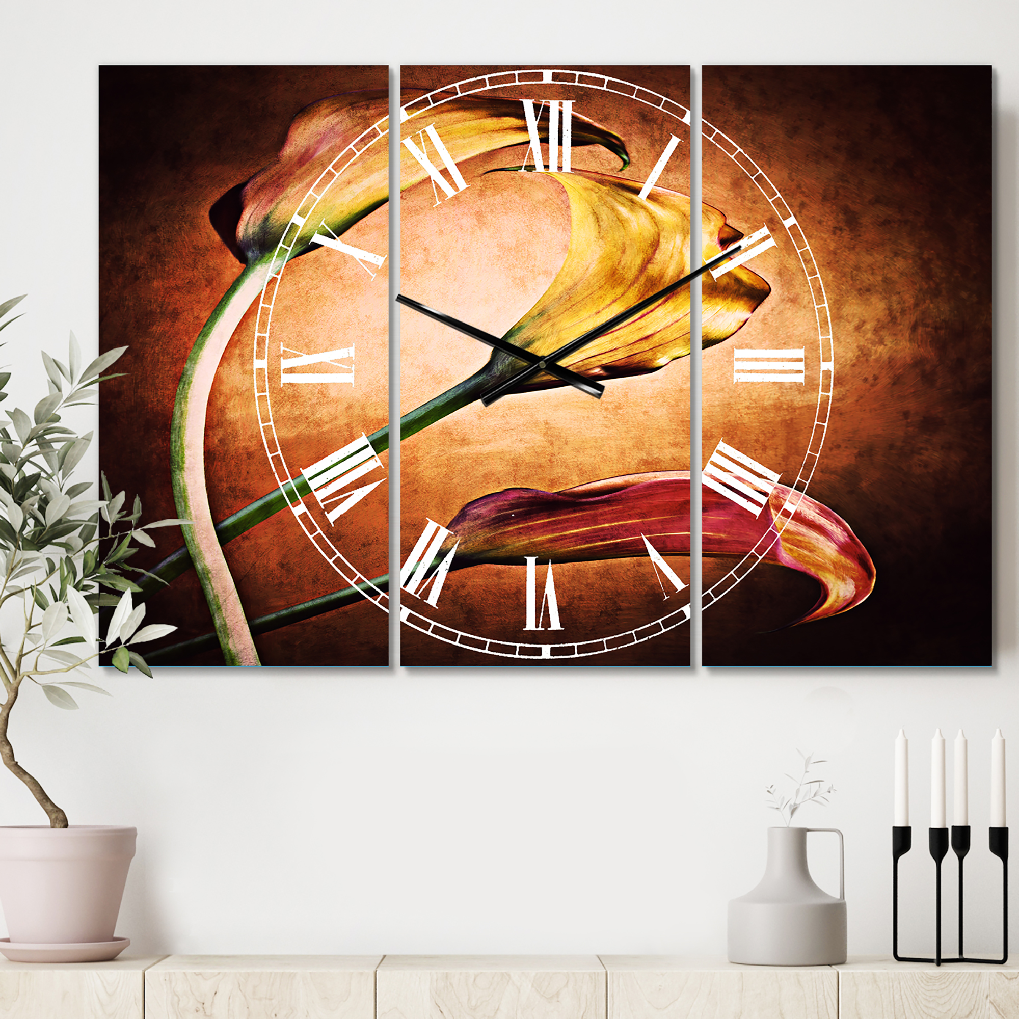 Designart 'Zantedeschia Aethiopica' Traditional Wall Clock