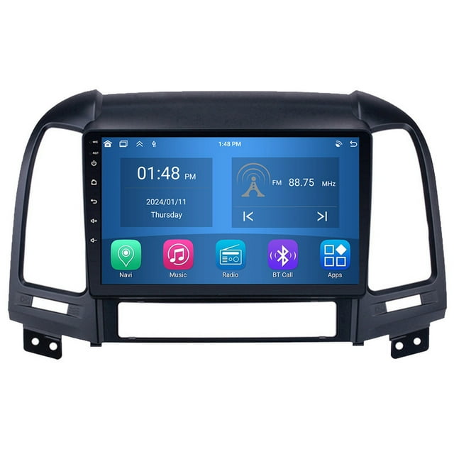 RoverOne 4+64GB Car Stereo CarPlay GPS Navigation Bluetooth for Hyundai Santa Fe 2 2006-2012 Android Touch Screen Player