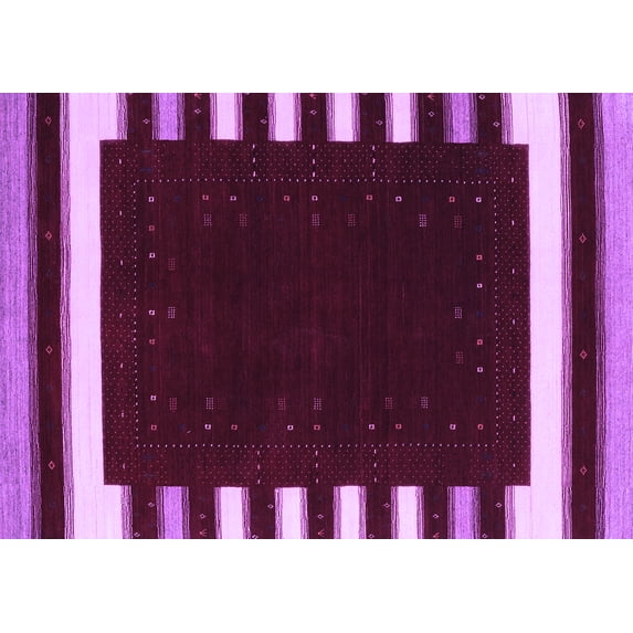 Ahgly Company Indoor Rectangle Abstract Purple Contemporary Area Rugs, 2' x 4'