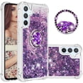 thumbnail image 1 of CCSmaller Glitter Clear Sparkly Bling Case for Samsung Galaxy A54 5G , Flowing Liquid Quicksand Cover with Diamond Ring Holder Case for Samsung Galaxy A54 5G LSZ Purple, 1 of 8