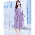 thumbnail image 3 of Jumpingount Botones de camisón Transpirable Bolsillos de manga larga Invierno Mujer Ropa de dormir Ajustable Piel Amigable Vestido de dormir Pijama Pijama L Jumpingount AP012969-02, 3 of 6