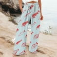 thumbnail image 2 of Casual Pants for Women Loose Straight Leg Boho Beach Casual Printed Linen Pants, 2 of 5