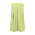 thumbnail image 4 of Annhoo Womens Summer Tank Dress V Neck Pleated Hem Sleeveless A-Line Casual Loose Solid Color Beach Holiday Sundress, 4 of 8