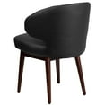 thumbnail image 3 of Black LeatherSoft Side Reception Chair with Walnut Legs, 3 of 5