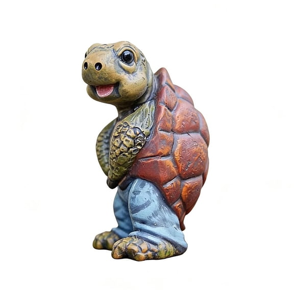 Garden Turtle Figurine - Funny Animal Statue for Outdoor Yard, Lawn, and Garden Decor, Whimsical Resin Turtle Ornament for Home and Patio