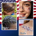 thumbnail image 4 of High-Shine Glitter & Sequins – Red, White & Blue Star-Shaped Glitter Stick for Face & Body; Patriotic 250th Celebration & Sports-Themed Makeup(D,2PCS), 4 of 6