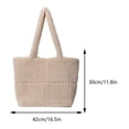 thumbnail image 2 of Bolso de hombro difuso para mujer, bolso hobo esponjoso informal, bolso tipo cartera (caqui), 2 of 7