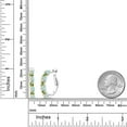 thumbnail image 3 of Gem Stone King 925 Sterling Silver White Opal and Green Peridot Hoop Earrings for Women (2.72 Cttw, Gemstone October Birthstone, Round Cabochon 4MM and 3MM), 3 of 5