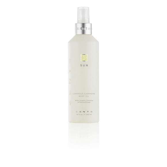 Zents Luminous Cashmere Body Oil (fragancia solar) suaviza e hidrata la piel con vitamina E y aceite de coco orgánico 8 fl oz