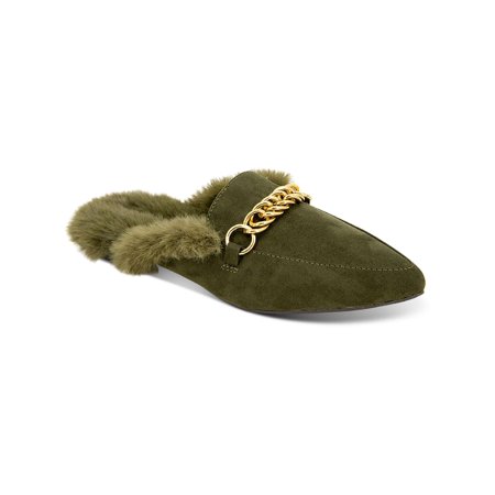 

Esprit Patsey Women s Faux Fur Lined Chain Trim Pointed Toe Slide Mules