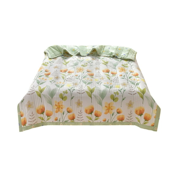 Summer Quilt Lightweight Washed Cotton Double Gauze Cool Quilt Machine Washable Dormitory Air Conditioning Quilt Core Student Bedding Size 150X200Cm Summer Dream Pattern Polyester F-885 E