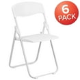 thumbnail image 3 of BizChair 6 Pack 500 lb. Capacity Heavy Duty White Plastic Folding Chair with Built-in Ganging Brackets, 3 of 14