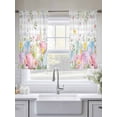 thumbnail image 5 of Easter Eggs Sheer Curtains 54 Inch Length 2 Panels Set Window Treatments, Spring Daisy Eucalyptus Leaves Gray Plaid Rod Pocket Semi Curtains for Living Room/Bedroom/Kitchen Décor, 104"W x 54"L, 5 of 7
