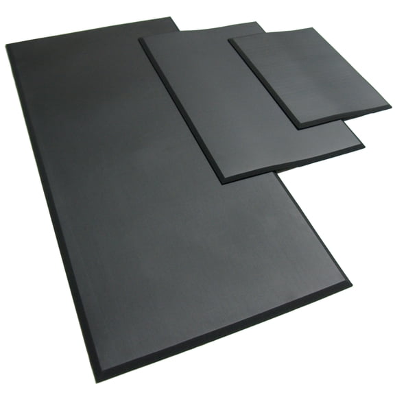 Rubber-Cal "Comfort Cloud" Foam Anti-Fatigue Mats - 5/8" thick x 18" x 24" Black Rubber Mats