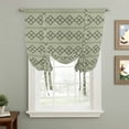 thumbnail image 2 of Sage Green Boho Balloon Curtains for Bedroom/Front Door/Bathroom, Vintage Ethnic Tribe Abstract Art Geometric Tie Up Curtains 63 Inch Length Kitchen Curtains Shades for Windows 46"x63", 2 of 8