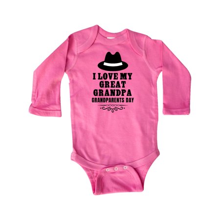 

Inktastic Grandparents Day I Love My Great Grandpa Gift Baby Boy or Baby Girl Long Sleeve Bodysuit