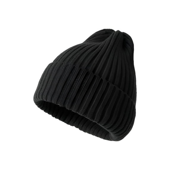 TELOLY Winter Hats for Men,Trendy Design Winter Hat,Casual Everyday Look Beanie for Men,Black