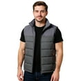 thumbnail image 2 of Dresfit Puffer Vest for Men Cotton Zip Up Lightweight Jacket Sleeveless Quilted Big and Tall Autumn Waistcoat Thermal Thick Coat with Pockets Dark Gray 2XL, 2 of 6