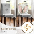 thumbnail image 5 of Easter Rabbit Chair Covers Set of 8 Spring Flowers Pink Ears Chair Back Covers Stretch Removable Washable Slipcovers Protector for Dining Room Kitchen Party Decor, 5 of 5