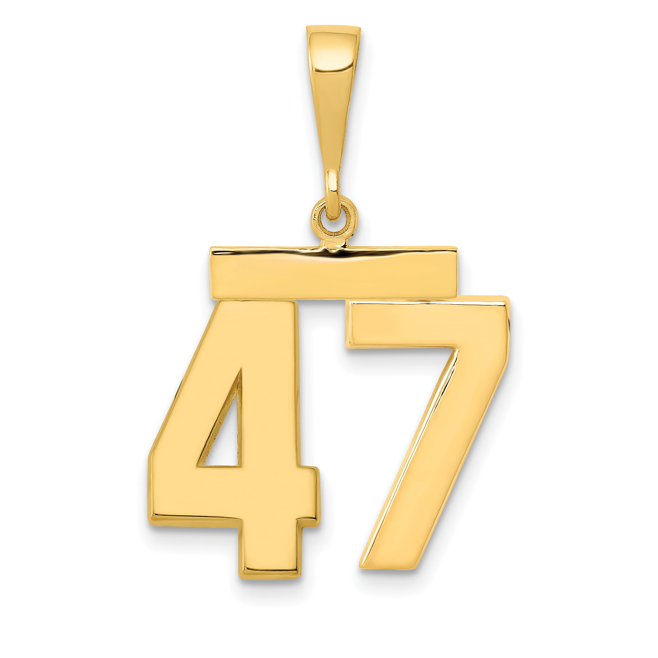 14K Yellow Gold Large Polished Number 47 Charm
