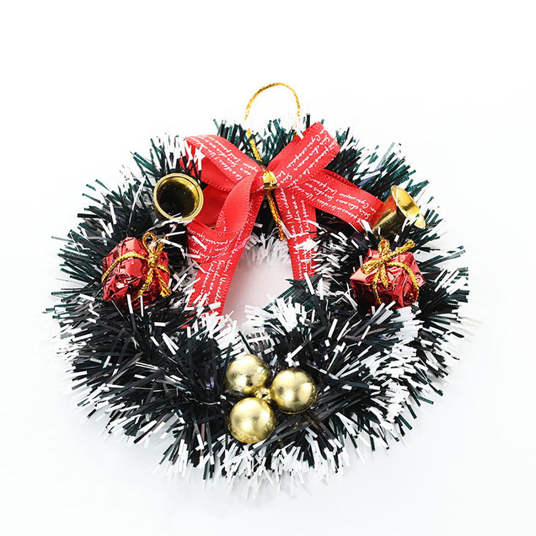 4.8in Christmas Wreath Tree Hanging Decor Xmas Party Wall Bells