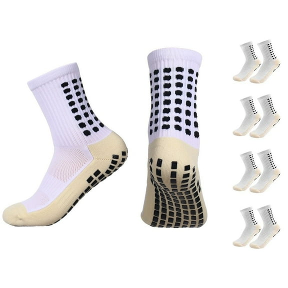 Youth Grip Soccer Socks - Boys and Girls Athletic Sport Socks for Baseball Football Basketball Hockey Rugby 4 Pairs(Age:8-18Years)