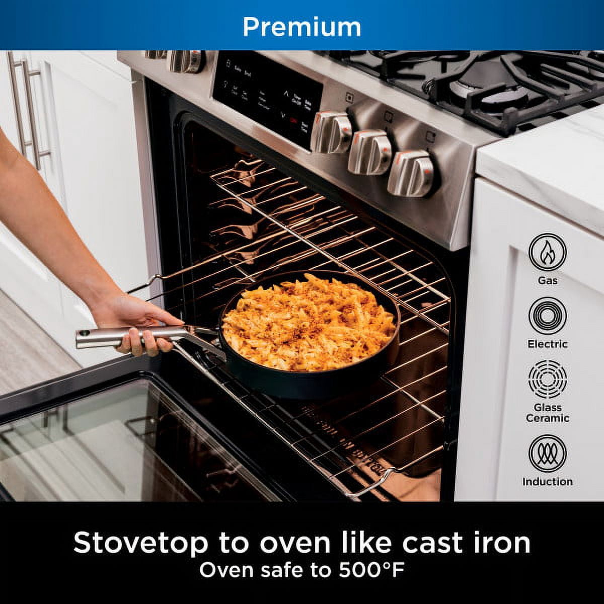 Ninja Foodi NeverStick Premium Hard-Anodized 3-Quart Saute Pan, Slate Gray