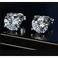 thumbnail image 4 of Divine Creation 2.00Ct Round Cut Diamond Trendy Push Back Stud Earrings 14K White Gold Plated 925 Sterling Silver, 4 of 4