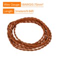 thumbnail image 2 of Unique Bargains Twisted Cloth Covered Wire 2 Core 18AWG 3.0m/9.84ft,Electrical Cable,Light Brown, 2 of 5