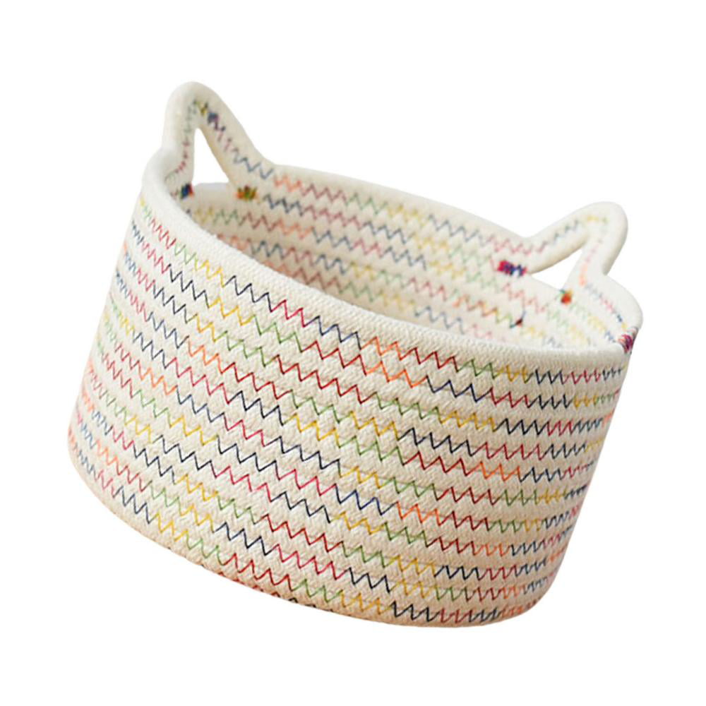 Creative Design with Cotton Rope Wool Storage Basket Beautiful and Durable for Makeup Book Baby Toy Storage IMCROWN Foldable Storage Bin Basket